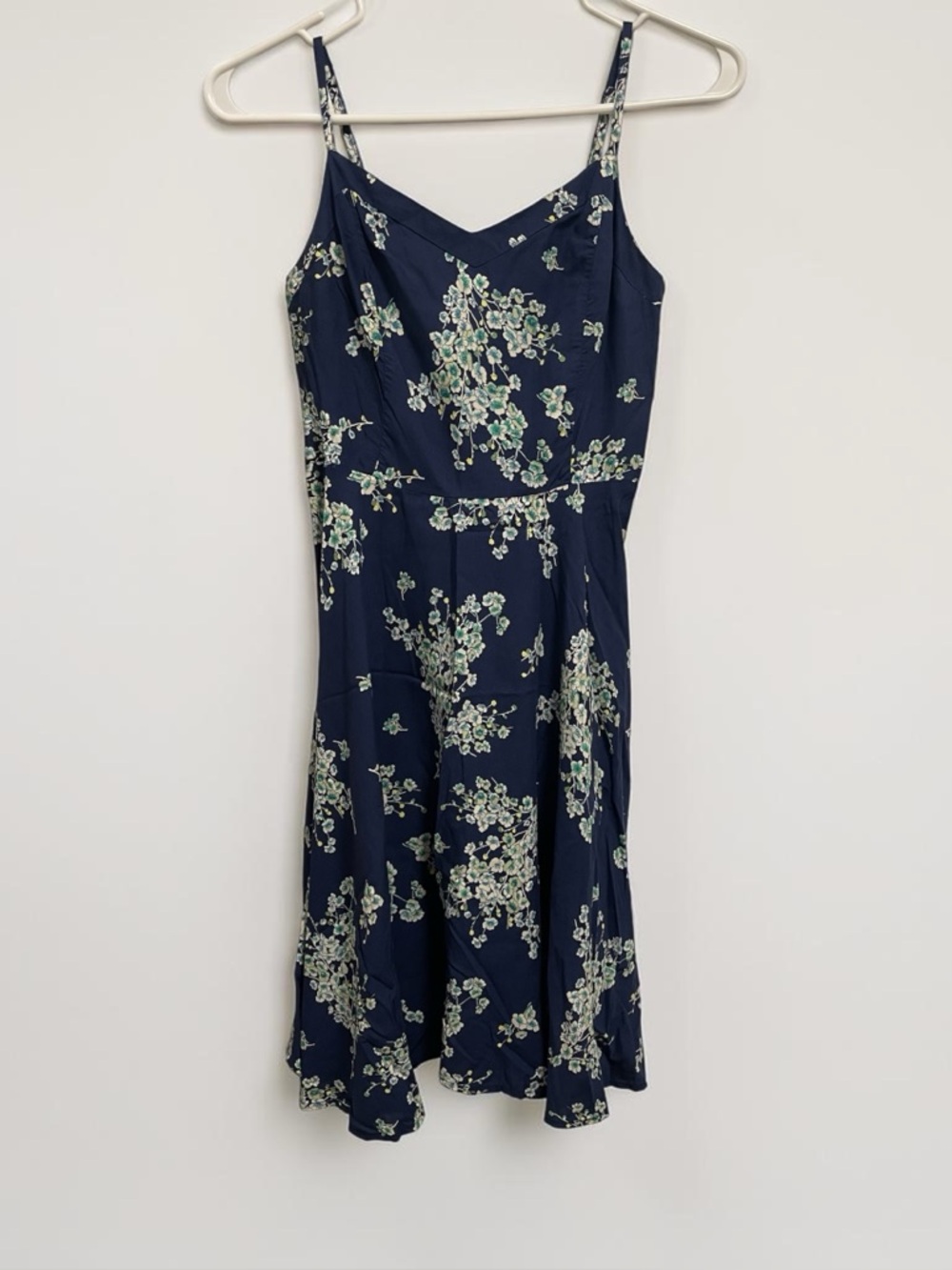 Old Navy Navy Floral Midi Sundress Womens XS Spaghetti Strap Summer Dress Casual
